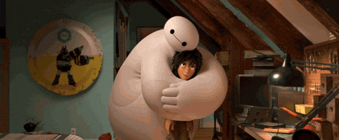 Baymax hugging Hiro in Big Hero 6