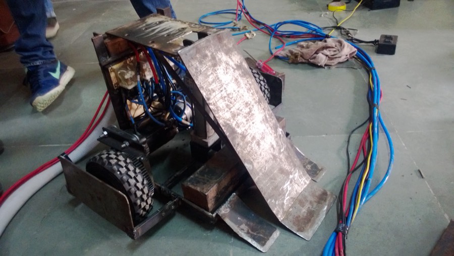 The finished machine, flipper arm up